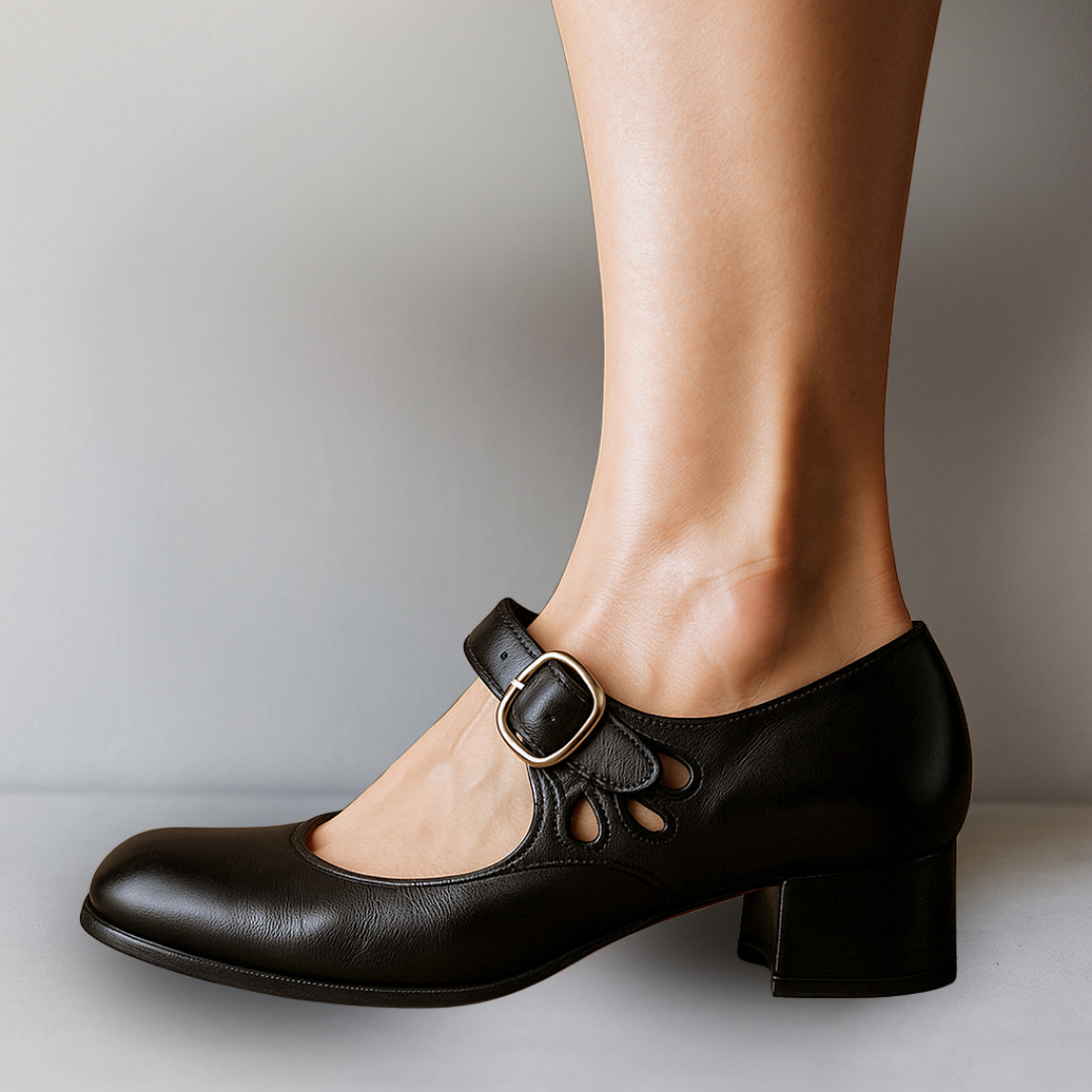 Lisbeth™ – Ortodontiska sandaler i läder med bekväm kilklack
