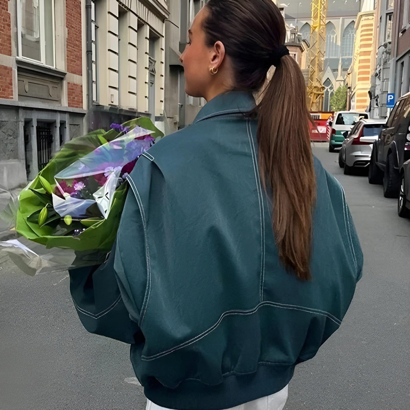 Faye™ - Oversized Läderjacka