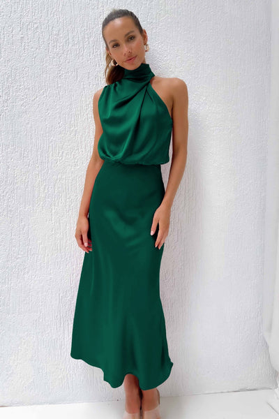 Lydia™ – Lång klänning med halterneck