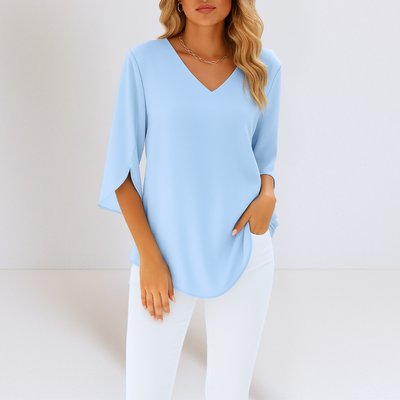 Sophie™ – V-ringad blus med öppna ärmar