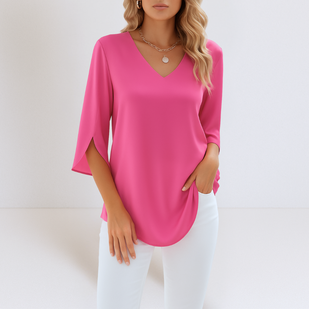 Sophie™ – V-ringad blus med öppna ärmar