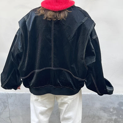 Faye™ - Oversized Läderjacka