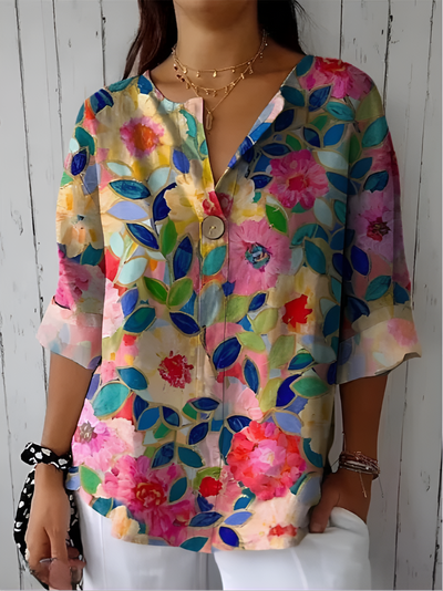 Arlene™ – Blommig blus med själ och elegans