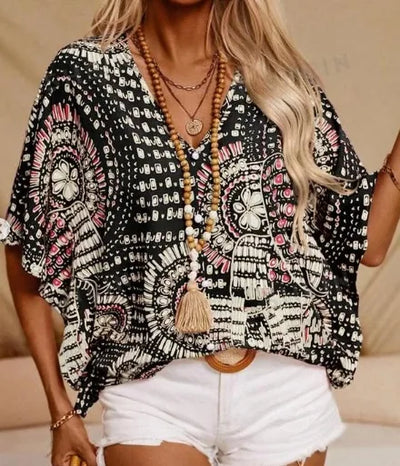 Ellaine™ – Boho-blus med färg, frihet och personlighet