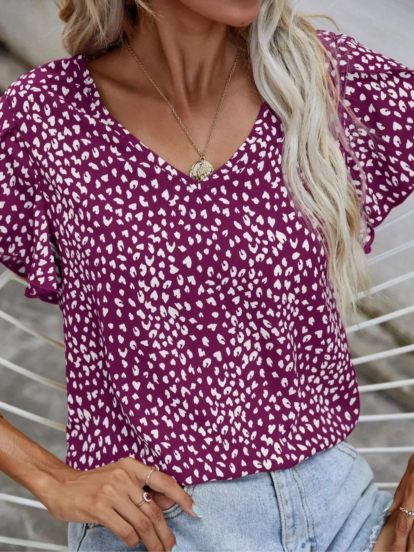Cassidy™ – Chic blus med lekfullt mönster