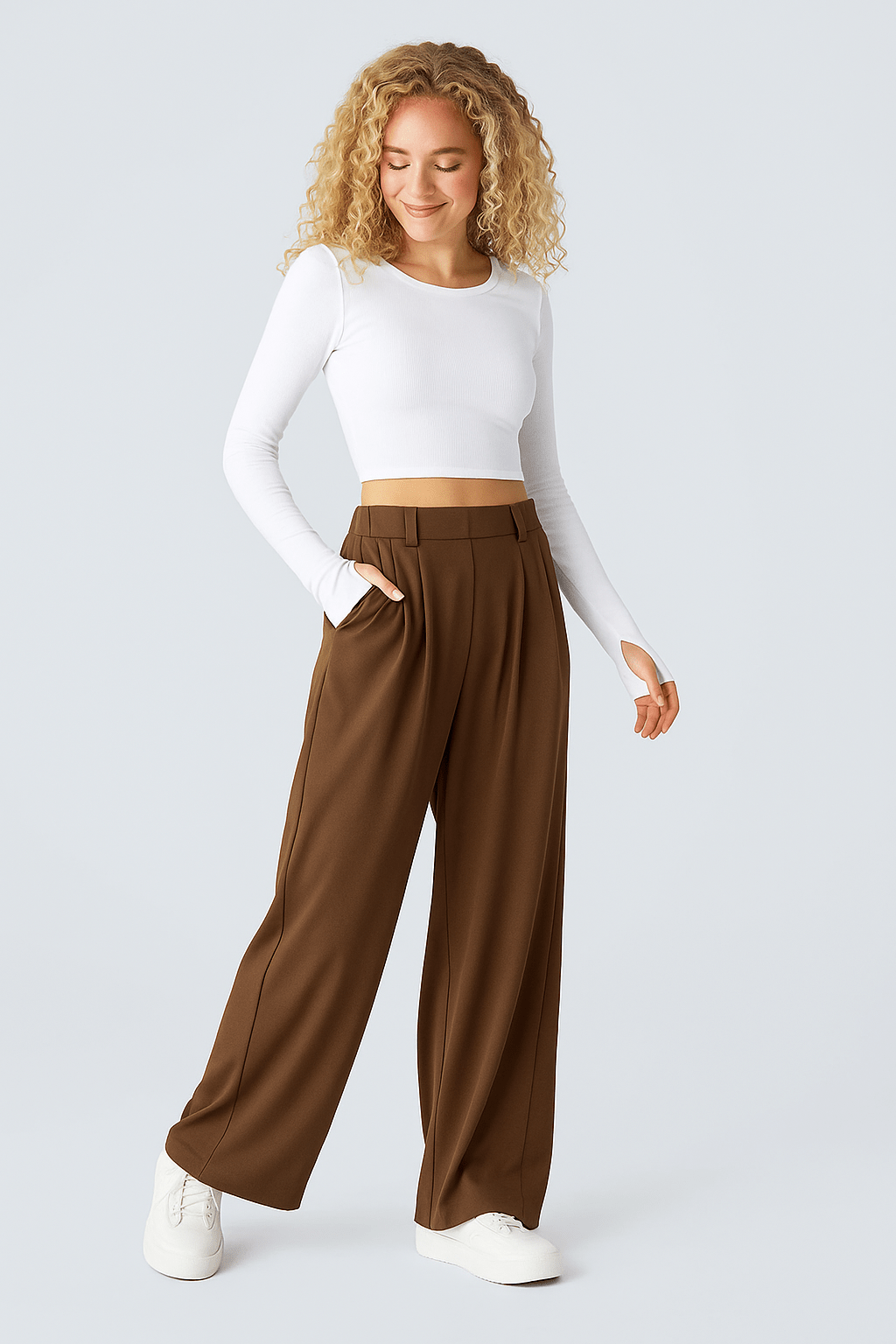 Lena™ – Vida byxor med hög midja och ficko