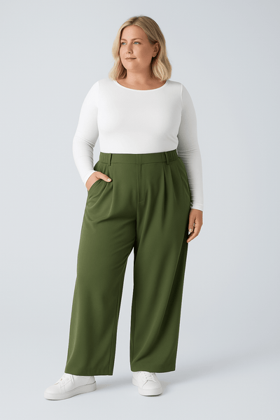 Lena™ – Vida byxor med hög midja och ficko