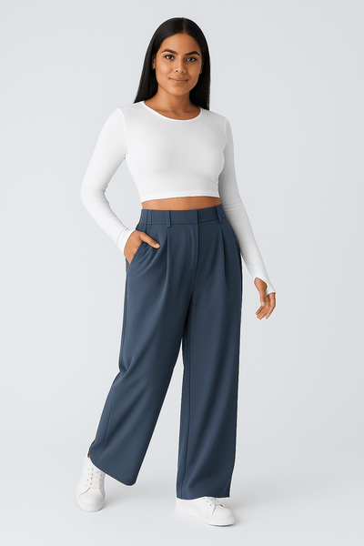 Lena™ – Vida byxor med hög midja och ficko