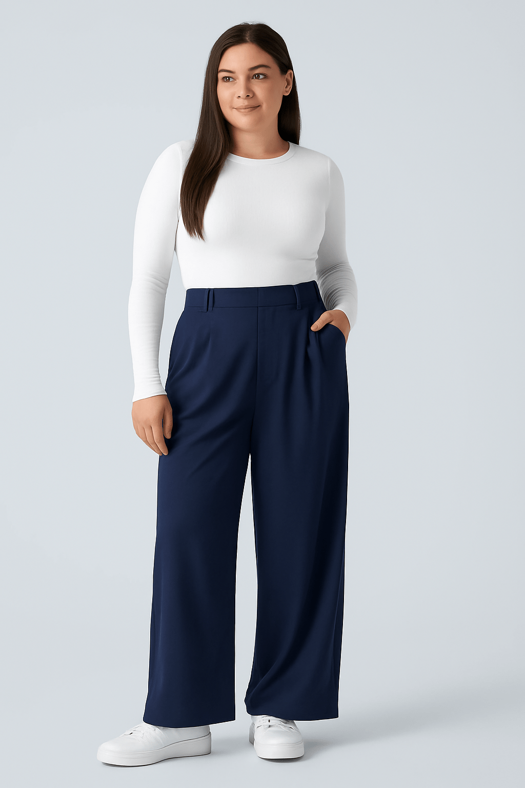 Lena™ – Vida byxor med hög midja och ficko