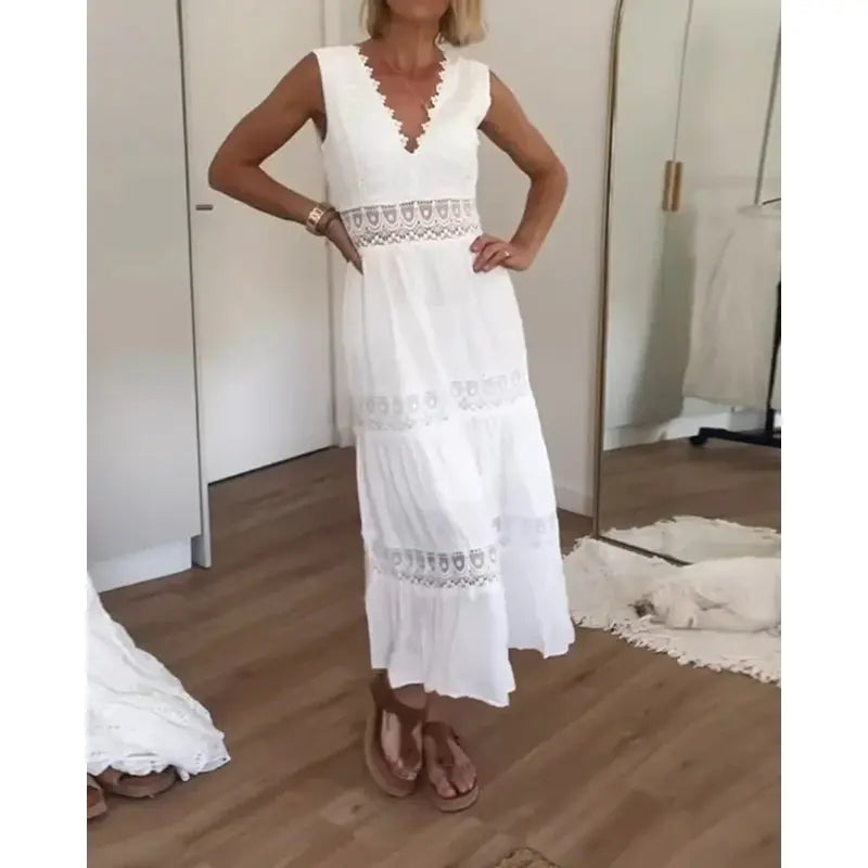 Virva™ – Lång och elegant sommarklänning med kvinnlig siluett