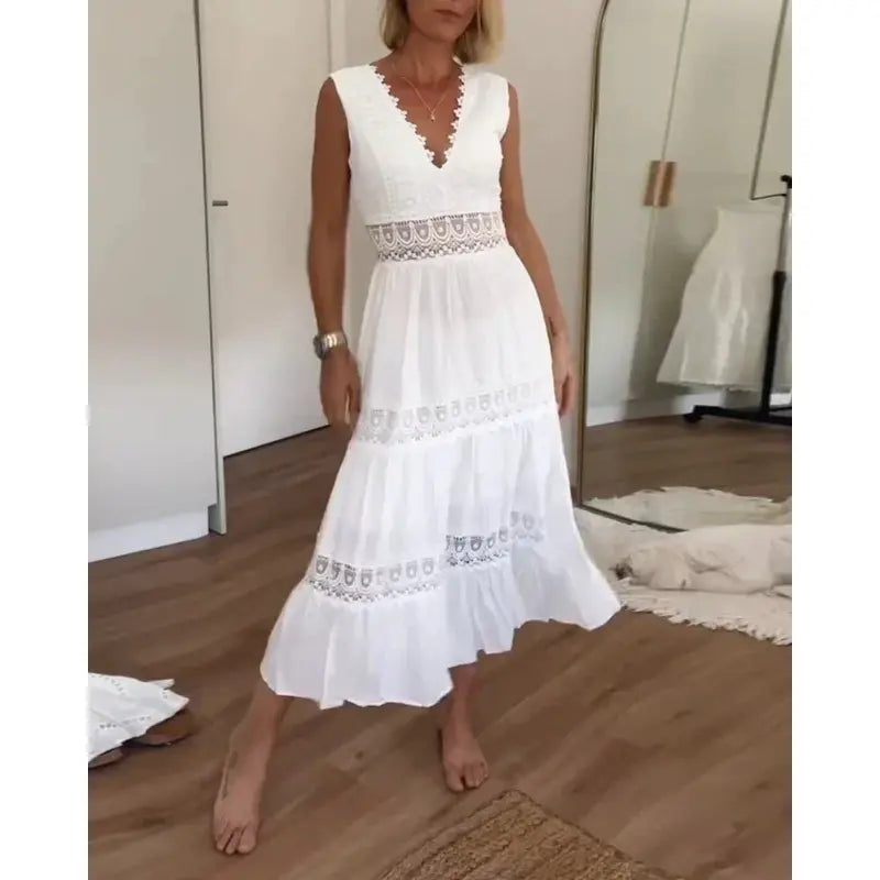 Virva™ – Lång och elegant sommarklänning med kvinnlig siluett