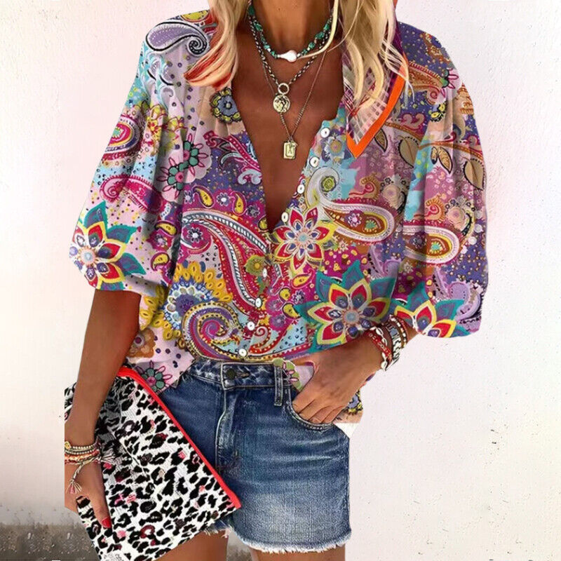 Mona™ – Blommig sommarblus med bohemisk känsla